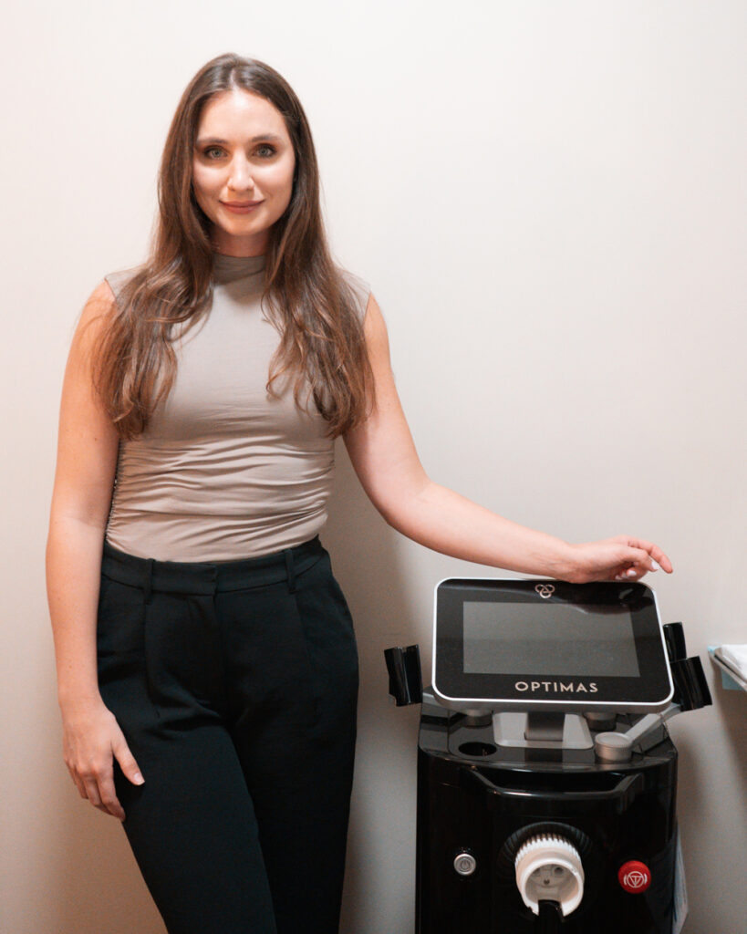 Megan with IPL Photofacial machine