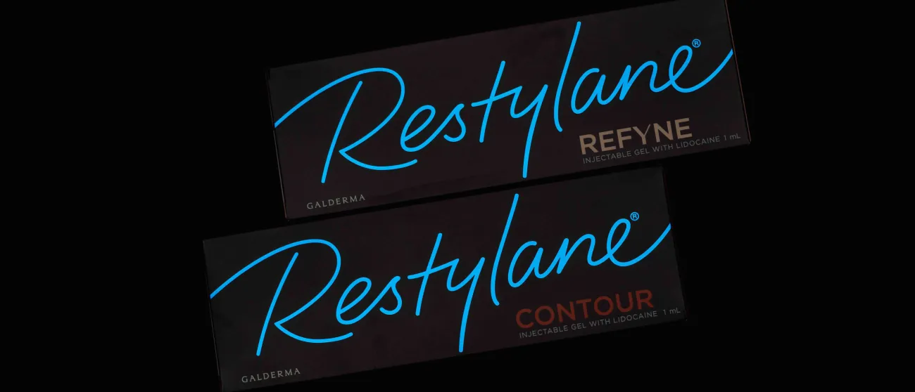 Restylane Refyne and Restylane Contour filler boxes